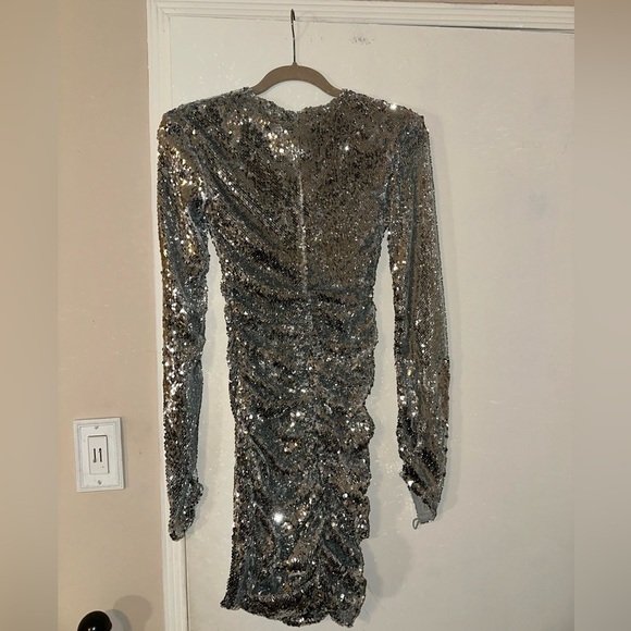 NWT OW Collection Sequin Silver Glitter Dress Size XS - Picture 8 of 9
